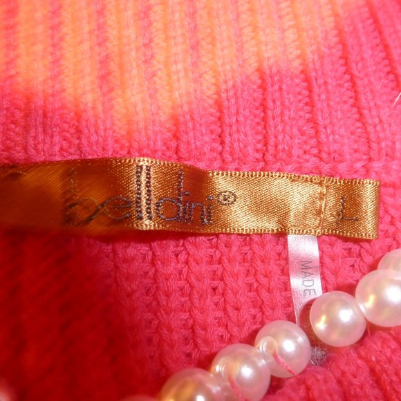 Cute Pink Women's Pearl Neckline Long Sleeve Cotton Blend Knit Sweater Size L - Picture 7 of 11